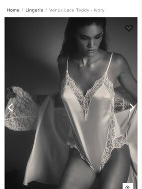 Fleur du Mal Venus Lace Teddy — Ivory — XS